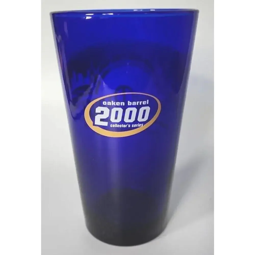 Oaken Barrel Brewing 2000 Collector's Blue Pint Beer Glass Indianapolis‎ U94